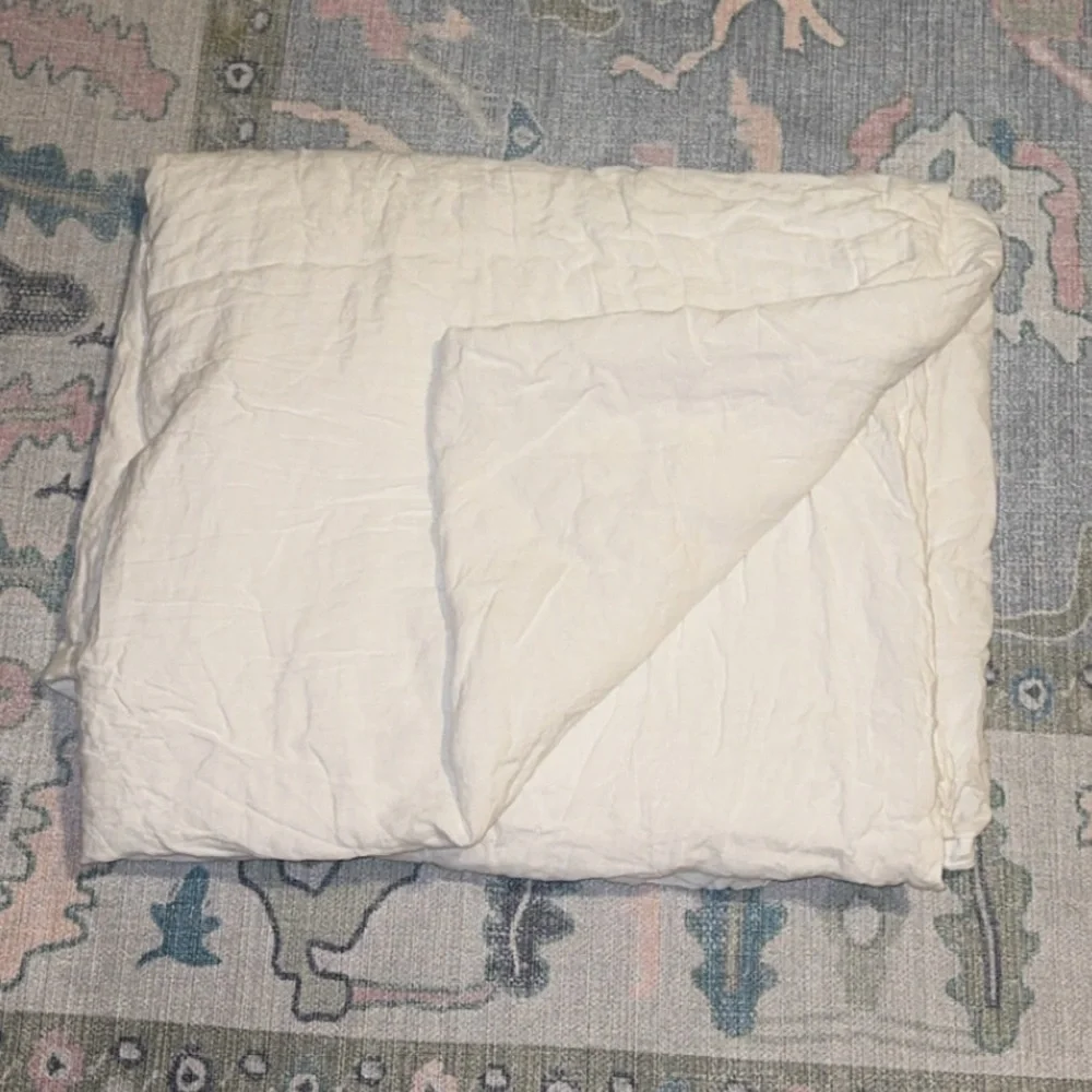 West Elm European Flax 100% Linen White King/Cal King Duvet Cover‎